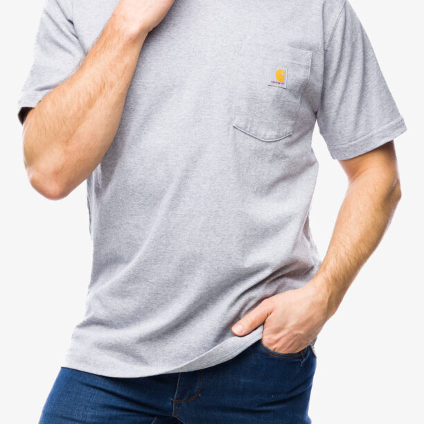 Cumpăra Tricou bumbac Carhartt K87 Pocket S/S T-Shirt - heather grey