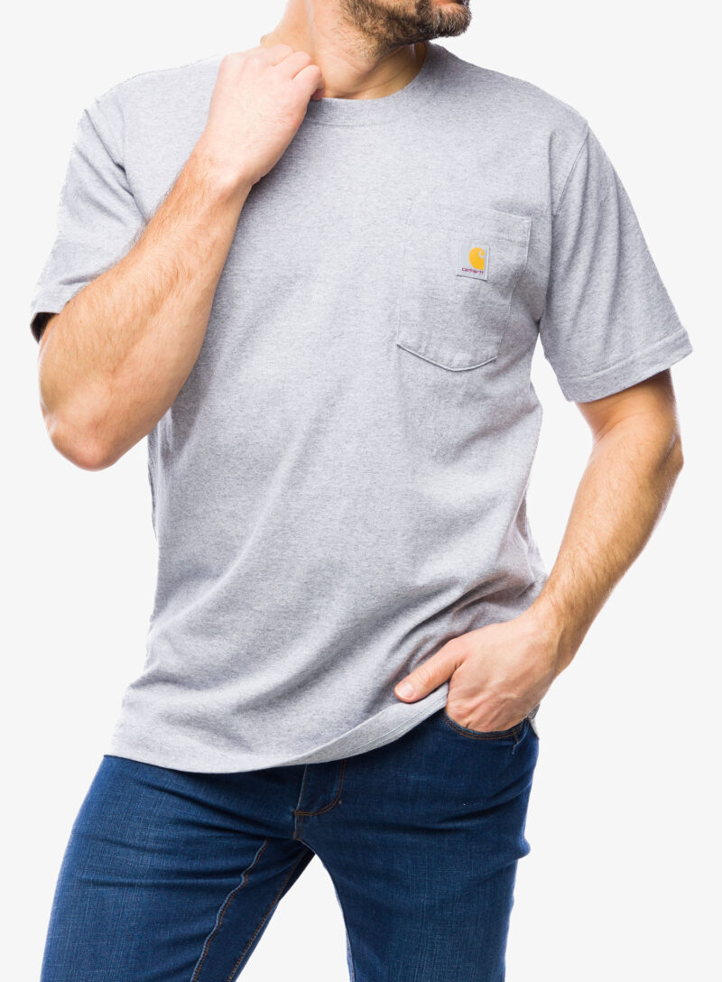 Cumpăra Tricou bumbac Carhartt K87 Pocket S/S T-Shirt - heather grey