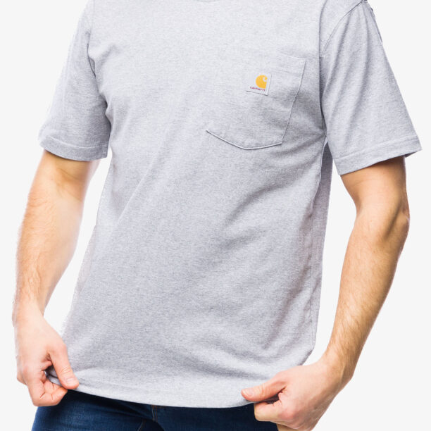 Tricou bumbac Carhartt K87 Pocket S/S T-Shirt - heather grey