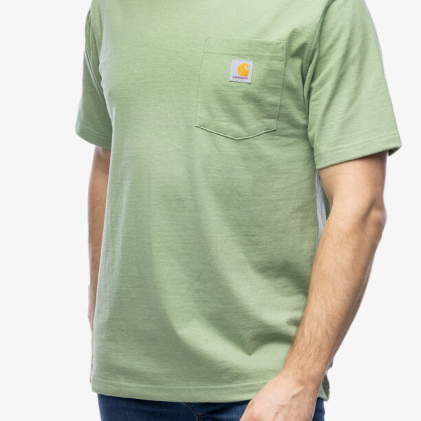 Cumpăra Tricou bumbac Carhartt K87 Pocket S/S T-Shirt - loden frost heather