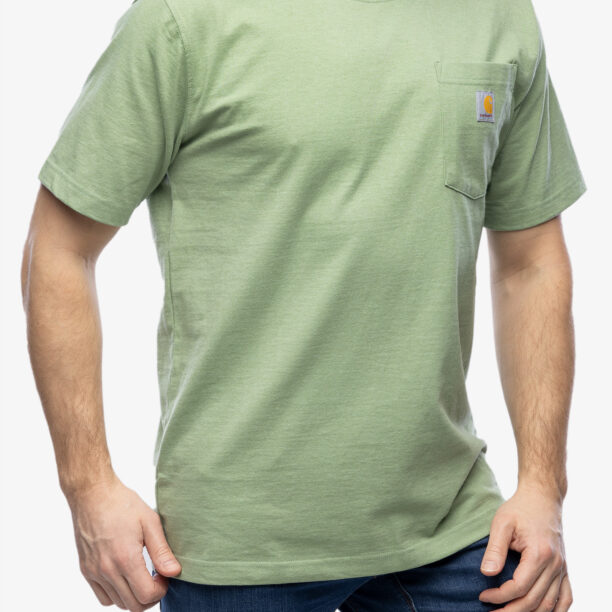 Tricou bumbac Carhartt K87 Pocket S/S T-Shirt - loden frost heather