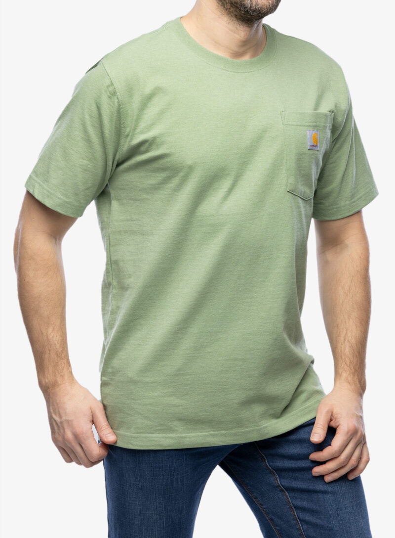 Tricou bumbac Carhartt K87 Pocket S/S T-Shirt - loden frost heather