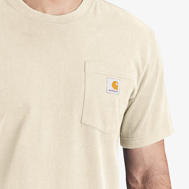 Tricou bumbac Carhartt K87 Pocket S/S T-Shirt - oat milk preţ