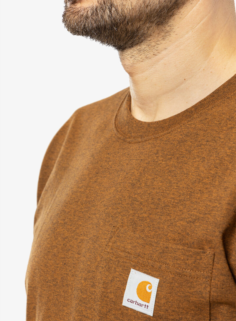 Preţ Tricou bumbac Carhartt K87 Pocket S/S T-Shirt - oiled walnut heather