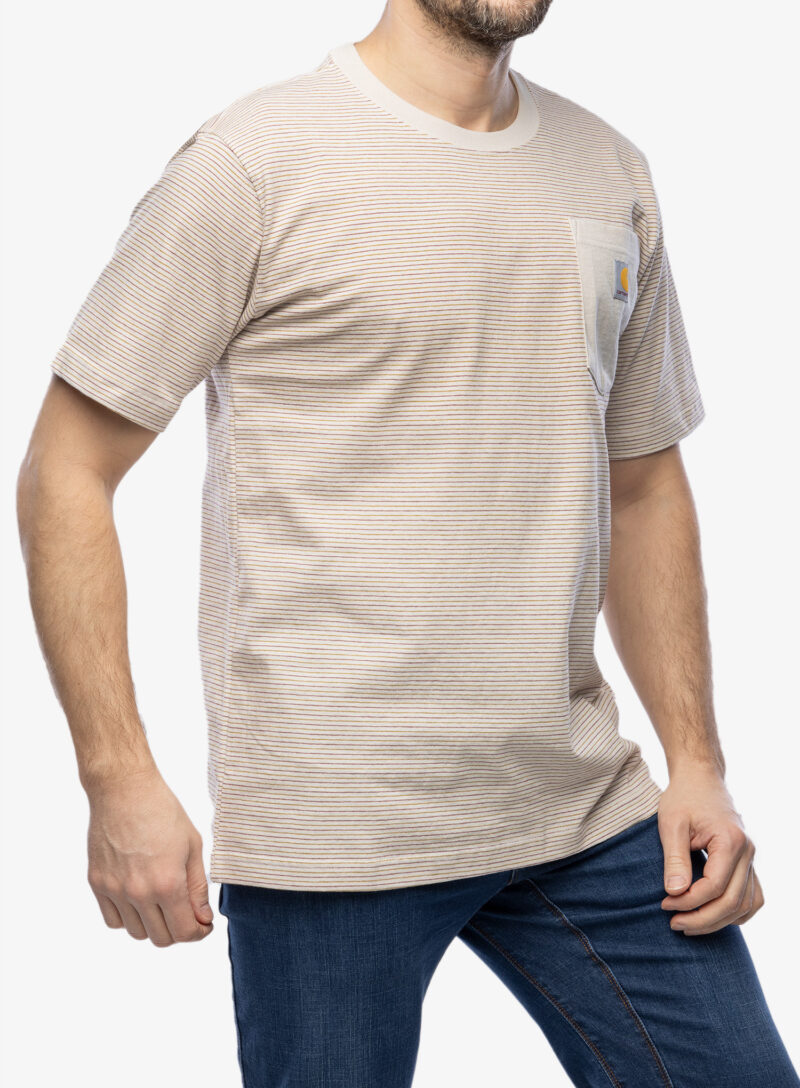 Cumpăra Tricou bumbac Cartartt Relaxed S/S Pocket Stripe T-Shirt - malt/butter stripe