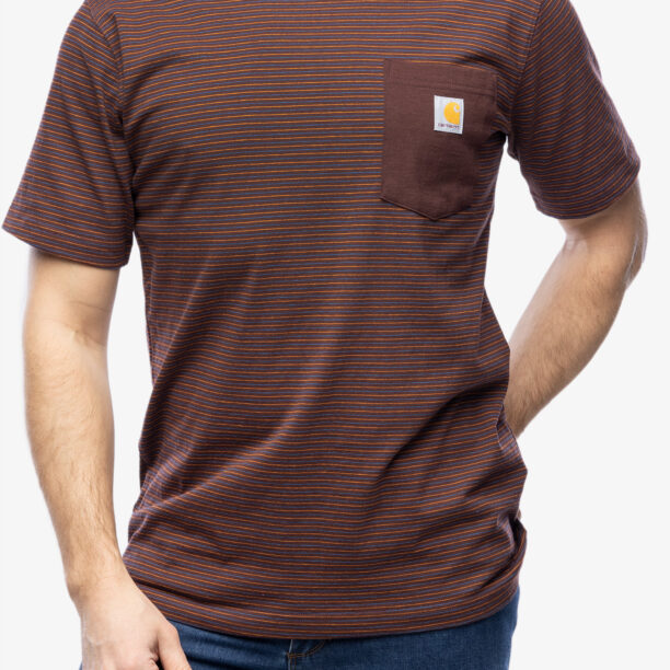 Tricou bumbac Cartartt Relaxed S/S Pocket Stripe T-Shirt - port stripe