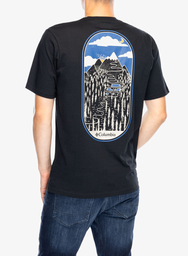 Tricou bumbac Columbia Rockaway River Graphic SS Tee - black/winding wonder preţ