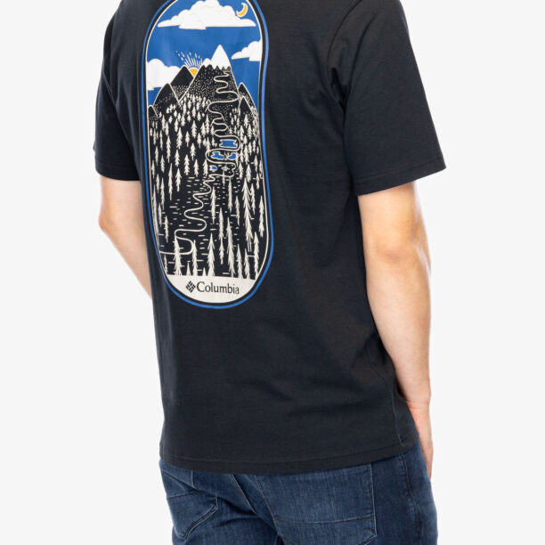 Preţ Tricou bumbac Columbia Rockaway River Graphic SS Tee - black/winding wonder