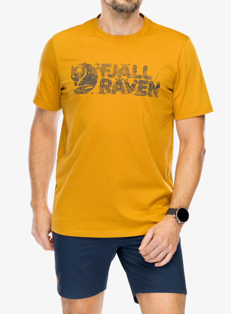 Tricou bumbac Fjallraven Lush Logo T-shirt - acorn