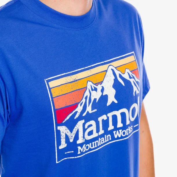 Original Tricou bumbac Marmot MMW Gradient Tee SS - trail blue