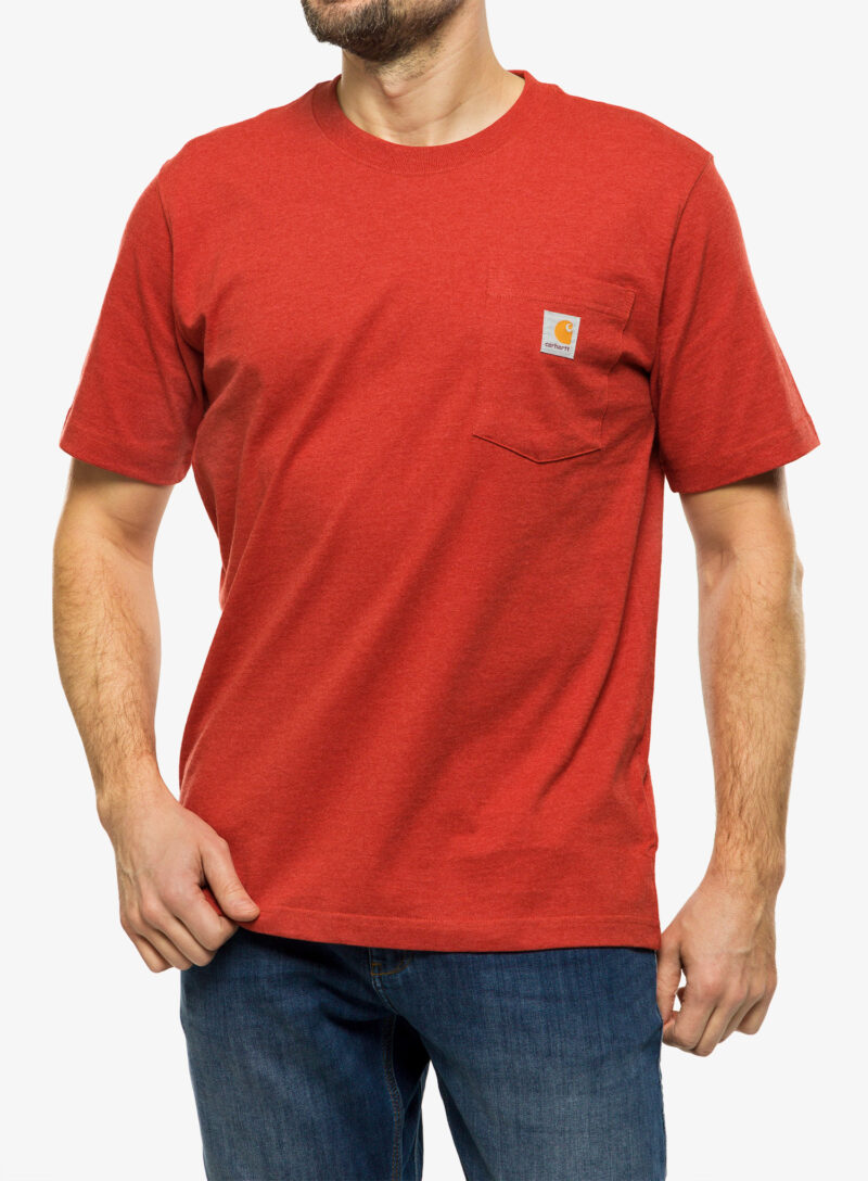 Tricou bumbac barbati Carhartt K87 Pocket S/S T-Shirt - chili pepper