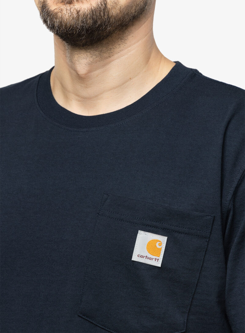 Original Tricou bumbac barbati Carhartt K87 Pocket S/S T-Shirt - navy