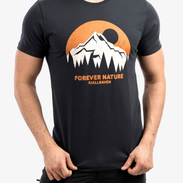 Tricou bumbac barbati Fjallraven Nature T-shirt  - dark navy