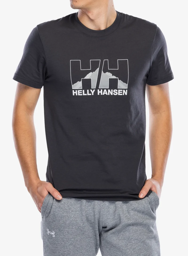 Tricou bumbac barbati Helly Hansen Nord Graph T-Shirt - ebony/ebony