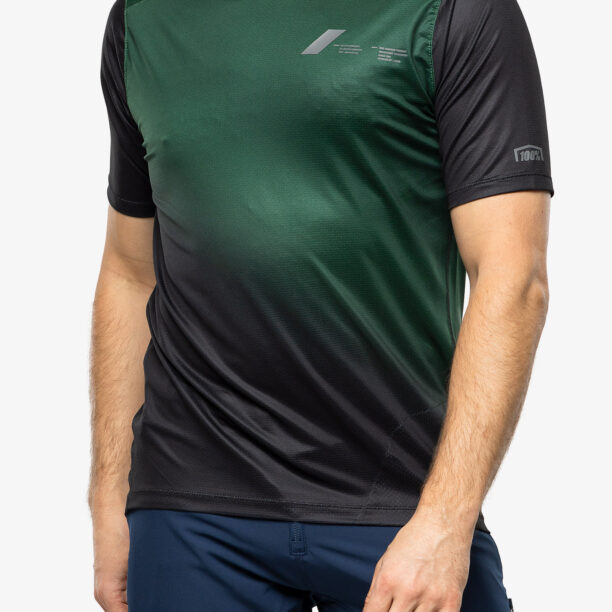 Tricou ciclism 100% Celium - forest green/black