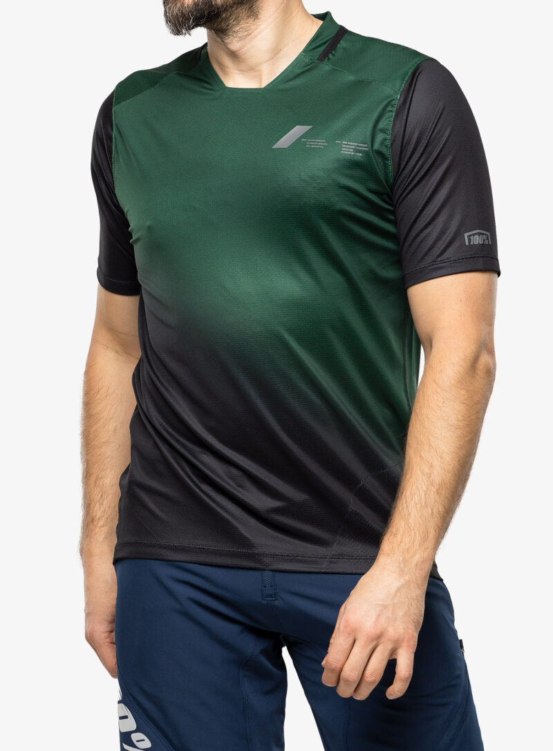 Tricou ciclism 100% Celium - forest green/black