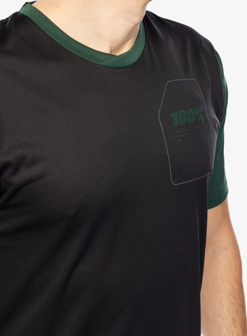 Original Tricou ciclism 100% Ridecamp Jersey - black/forest green