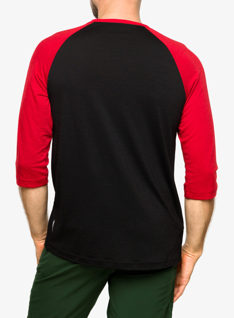 Tricou ciclism Mons Royale Tarn Merino Shift Raglan 3/4 - retro red/black preţ