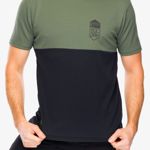 Tricou ciclism Rocday Double V2 - black/green