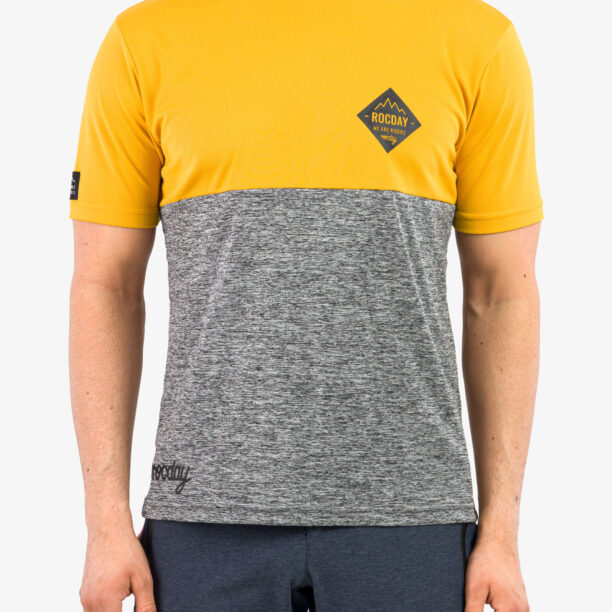 Original Tricou ciclism barbati Rocday Double - yellow/melange