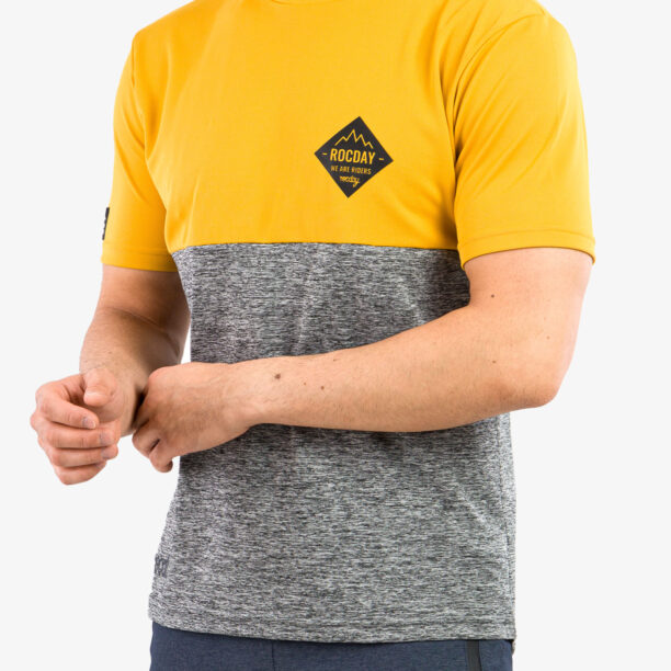 Tricou ciclism barbati Rocday Double - yellow/melange