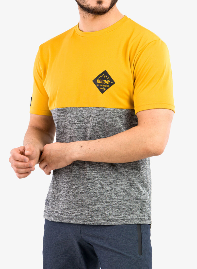 Tricou ciclism barbati Rocday Double - yellow/melange