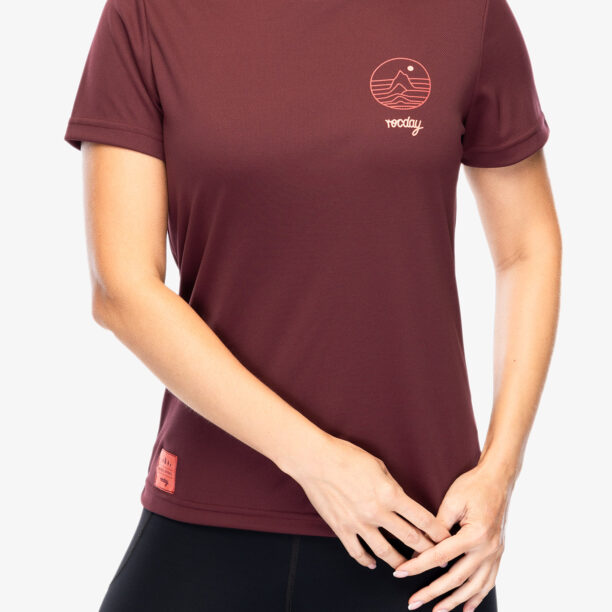 Tricou ciclism femei Rocday Woody - burgundy