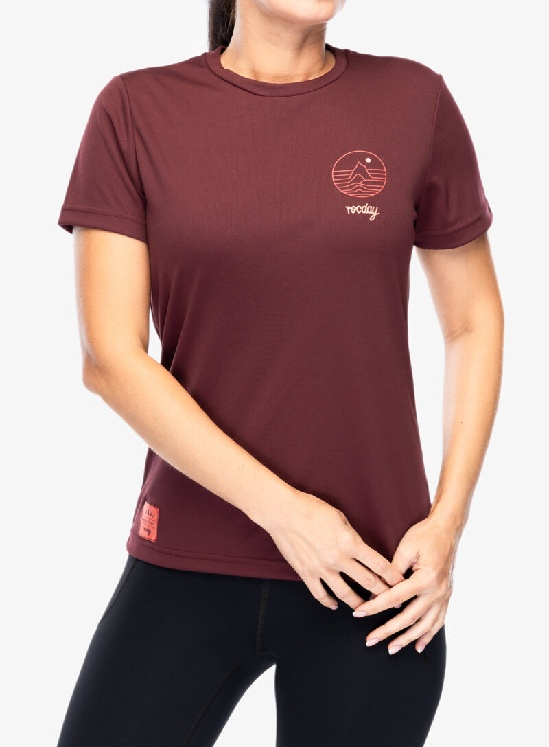 Tricou ciclism femei Rocday Woody - burgundy