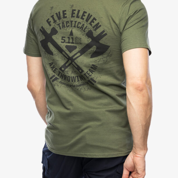 Tricou cu imprimeu 5.11 Emea Axe Throwing S/S Tee - military green preţ