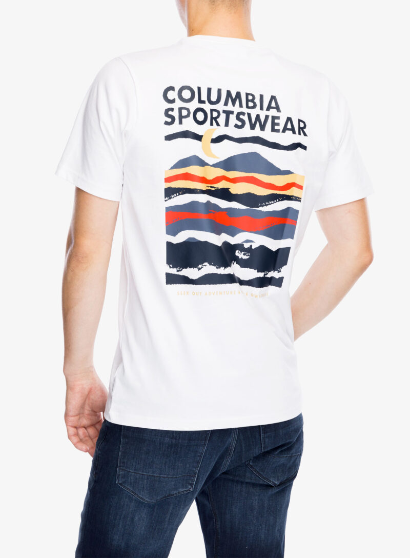 Tricou cu imprimeu Columbia Explorers Canyon Back S/S Tee - white/torn moonscape preţ