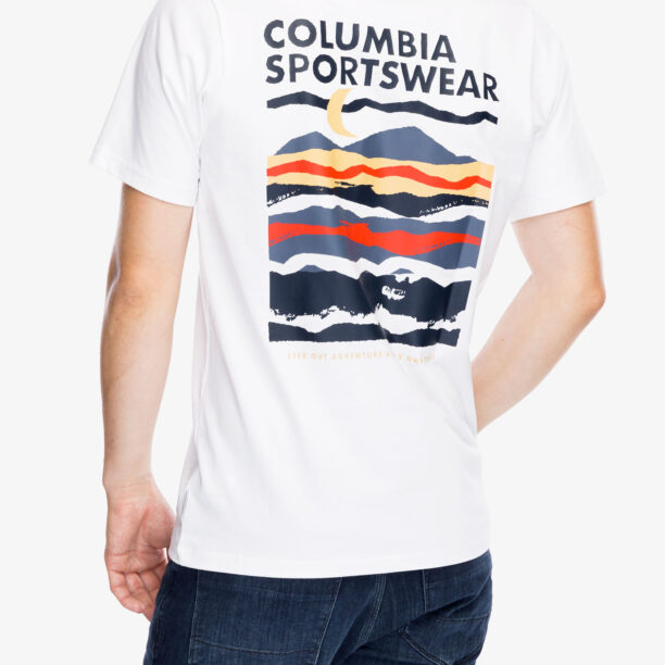 Tricou cu imprimeu Columbia Explorers Canyon Back S/S Tee - white/torn moonscape preţ