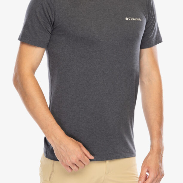 Cumpăra Tricou cu imprimeu Columbia Kwick Hike Back Graphic S/S Tee - black heather/peaked sunscape