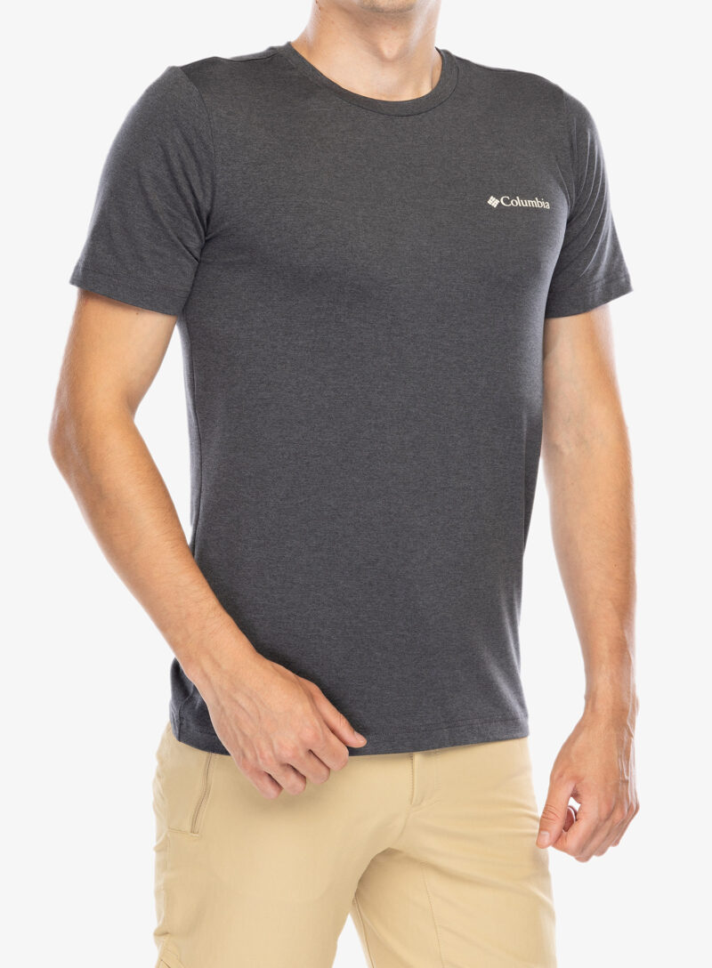 Cumpăra Tricou cu imprimeu Columbia Kwick Hike Back Graphic S/S Tee - black heather/peaked sunscape