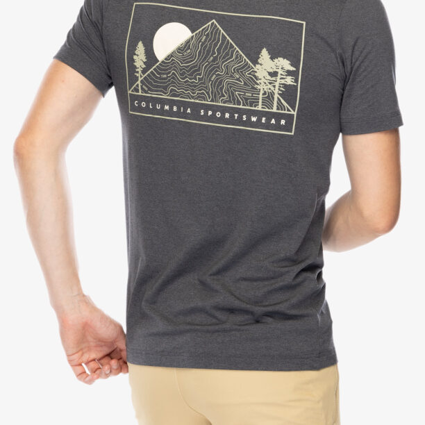 Preţ Tricou cu imprimeu Columbia Kwick Hike Back Graphic S/S Tee - black heather/peaked sunscape