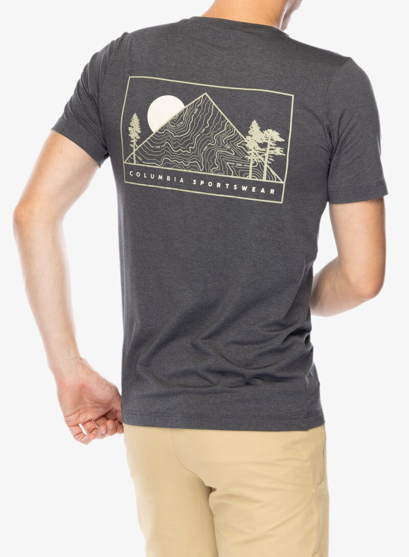 Preţ Tricou cu imprimeu Columbia Kwick Hike Back Graphic S/S Tee - black heather/peaked sunscape