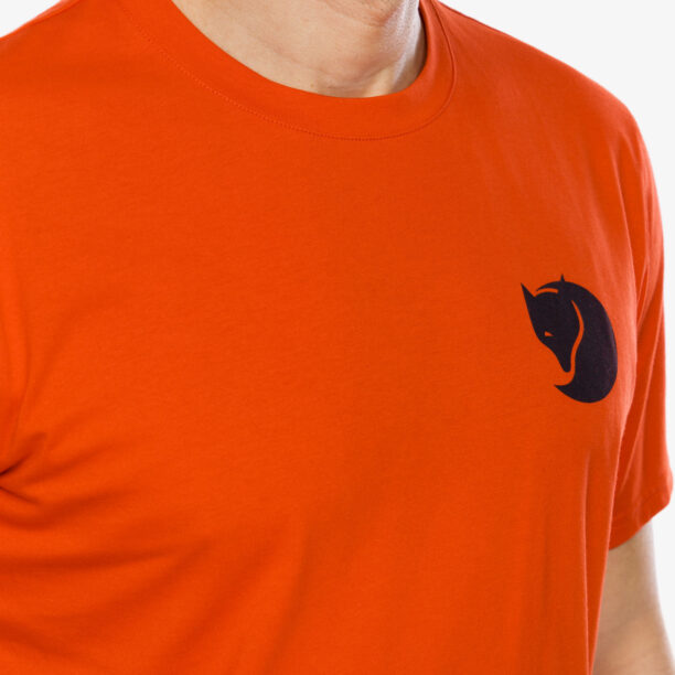 Original Tricou cu imprimeu Fjallraven Walk With Nature T-shirt - flame orange