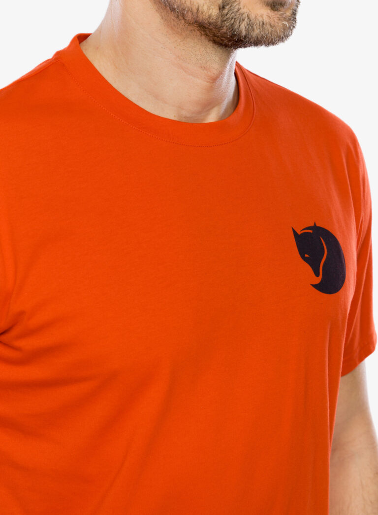 Original Tricou cu imprimeu Fjallraven Walk With Nature T-shirt - flame orange