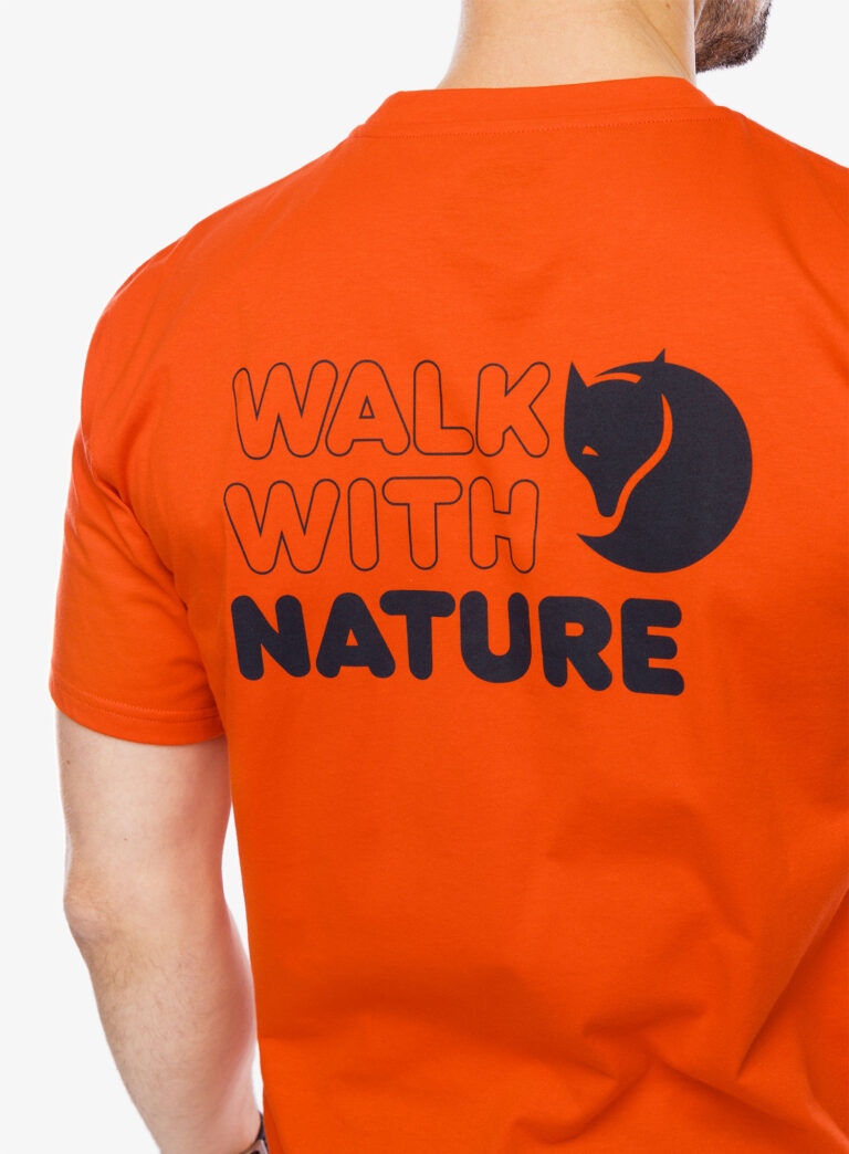 Tricou cu imprimeu Fjallraven Walk With Nature T-shirt - flame orange - imagine 6