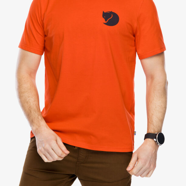 Tricou cu imprimeu Fjallraven Walk With Nature T-shirt - flame orange