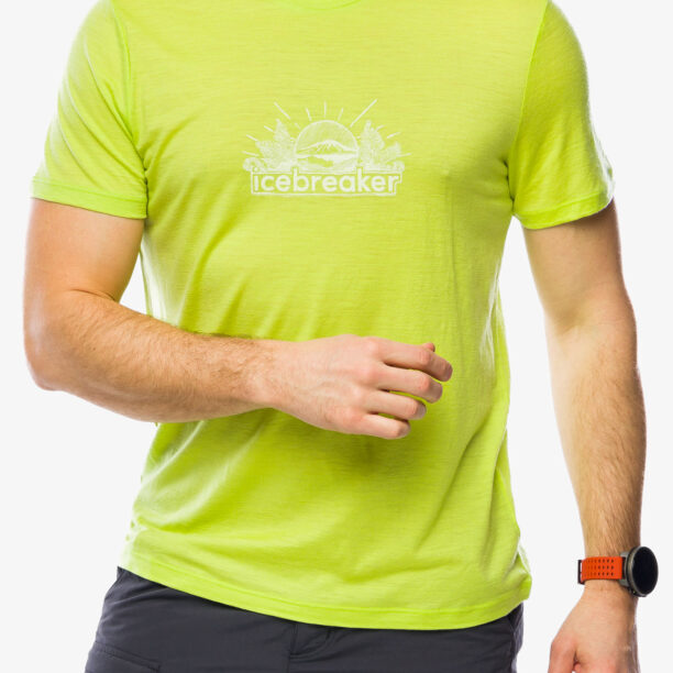 Tricou cu imprimeu Icebreaker Merino 150 Tech Lite III SS Tee IB Grown Naturally - hyper