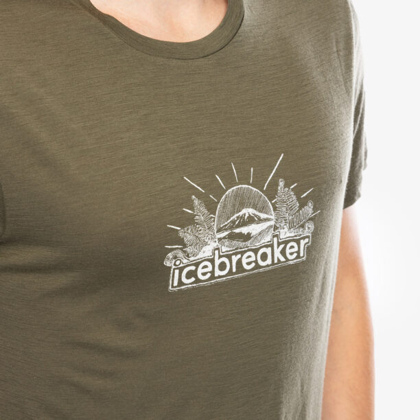 Original Tricou cu imprimeu Icebreaker Merino 150 Tech Lite III SS Tee IB Grown Naturally - loden