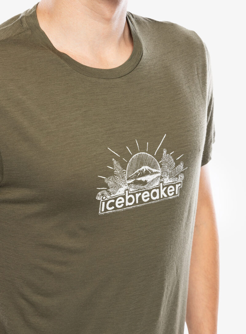 Original Tricou cu imprimeu Icebreaker Merino 150 Tech Lite III SS Tee IB Grown Naturally - loden