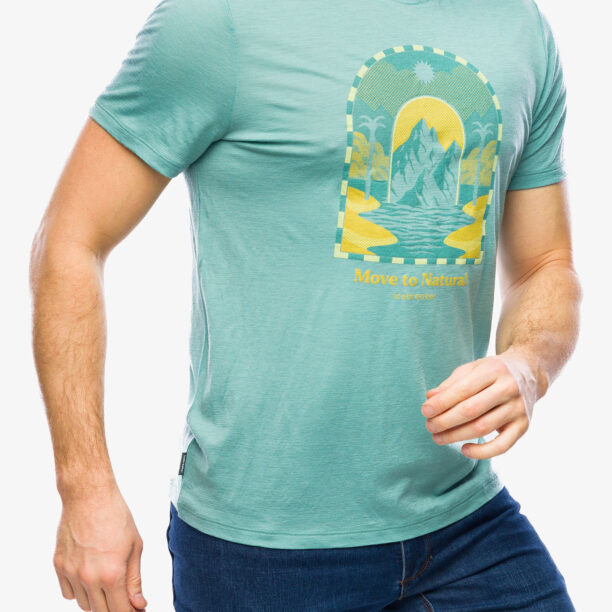 Cumpăra Tricou cu imprimeu Icebreaker Merino 150 Tech Lite III SS Tee Mountain Gateway - cloud ray