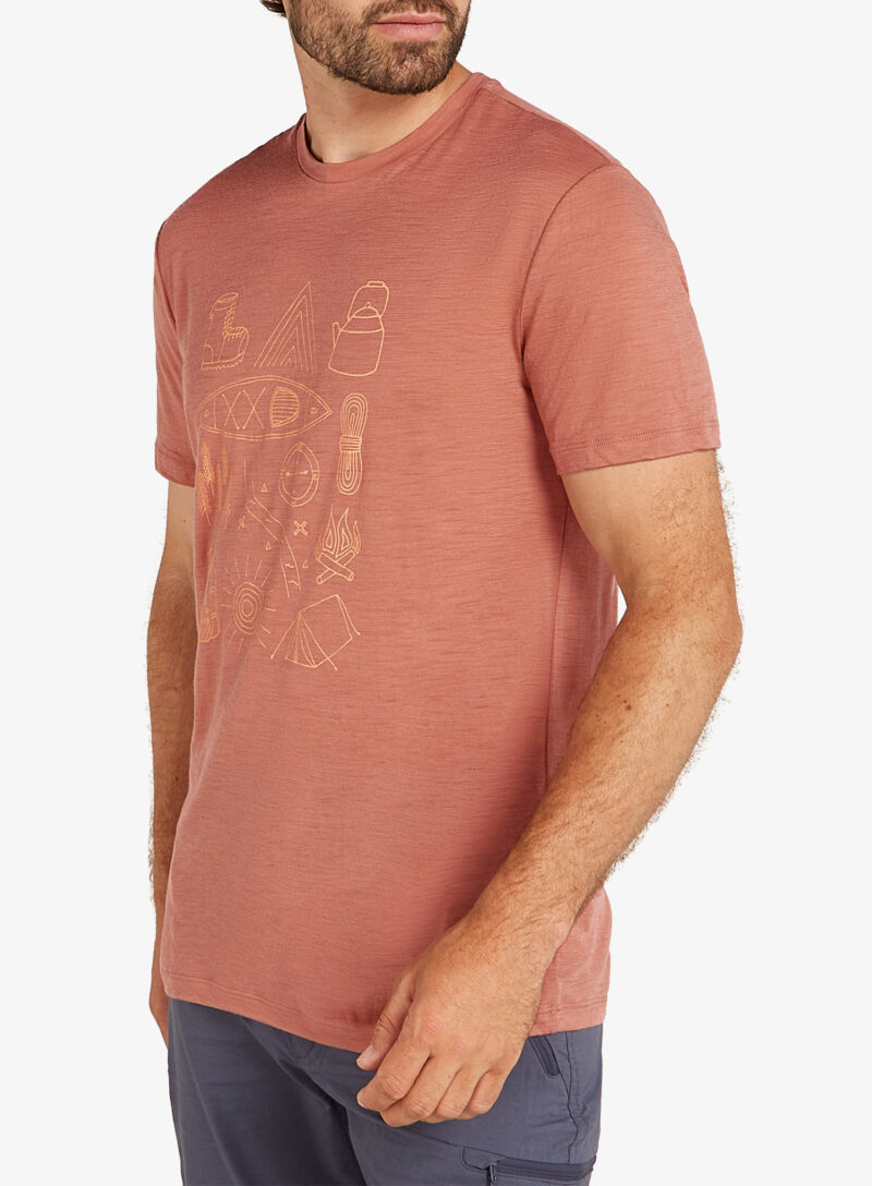 Tricou cu imprimeu Icebreaker Merino 150 Tech Lite SS T Camp Essentials - cedar wood