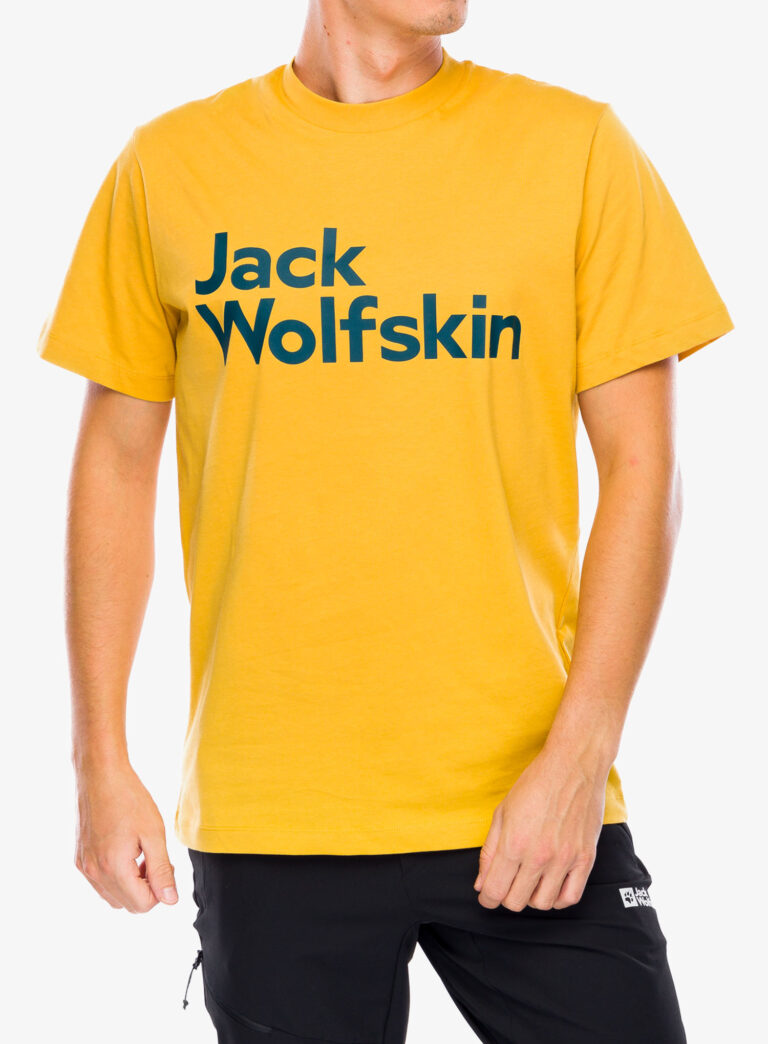 Tricou cu imprimeu Jack Wolfskin Brand T - mustard