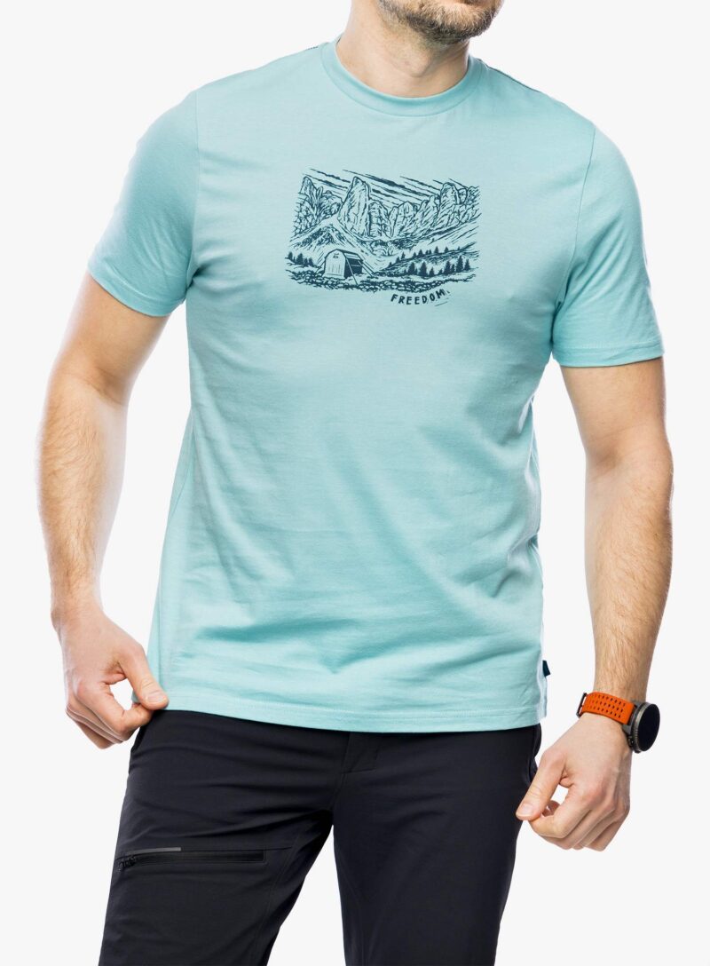 Tricou cu imprimeu Mountain Equipment Freedom Tee - nile blue