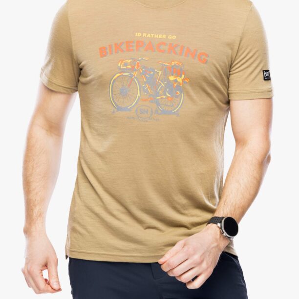 Tricou cu imprimeu Super.natural Bikepacking Tee - oak/various