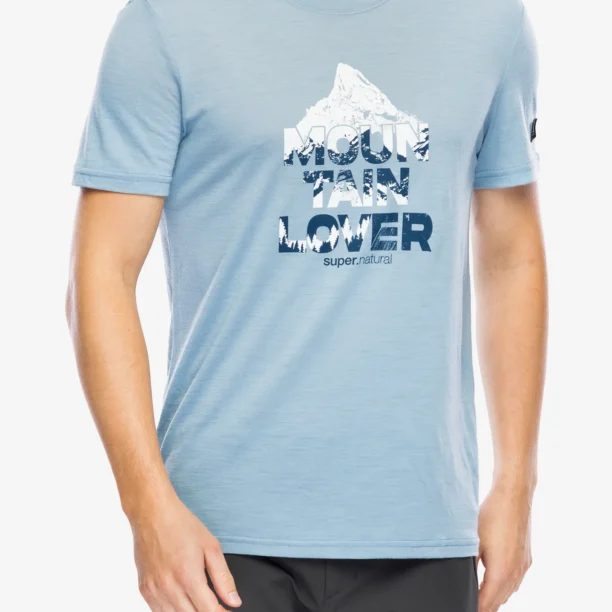 Tricou cu imprimeu Super.natural Mount Rundle Tee - cit.blue/fresh white/d.see mel