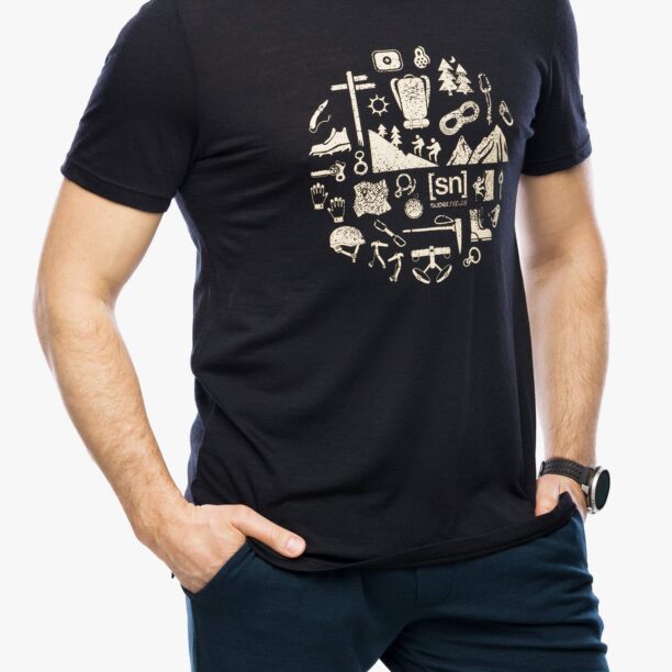 Cumpăra Tricou cu imprimeu Super.natural Well Equipped Tee - jet black/semolina