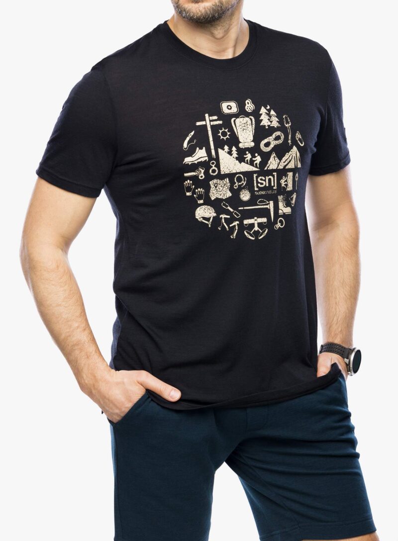 Cumpăra Tricou cu imprimeu Super.natural Well Equipped Tee - jet black/semolina